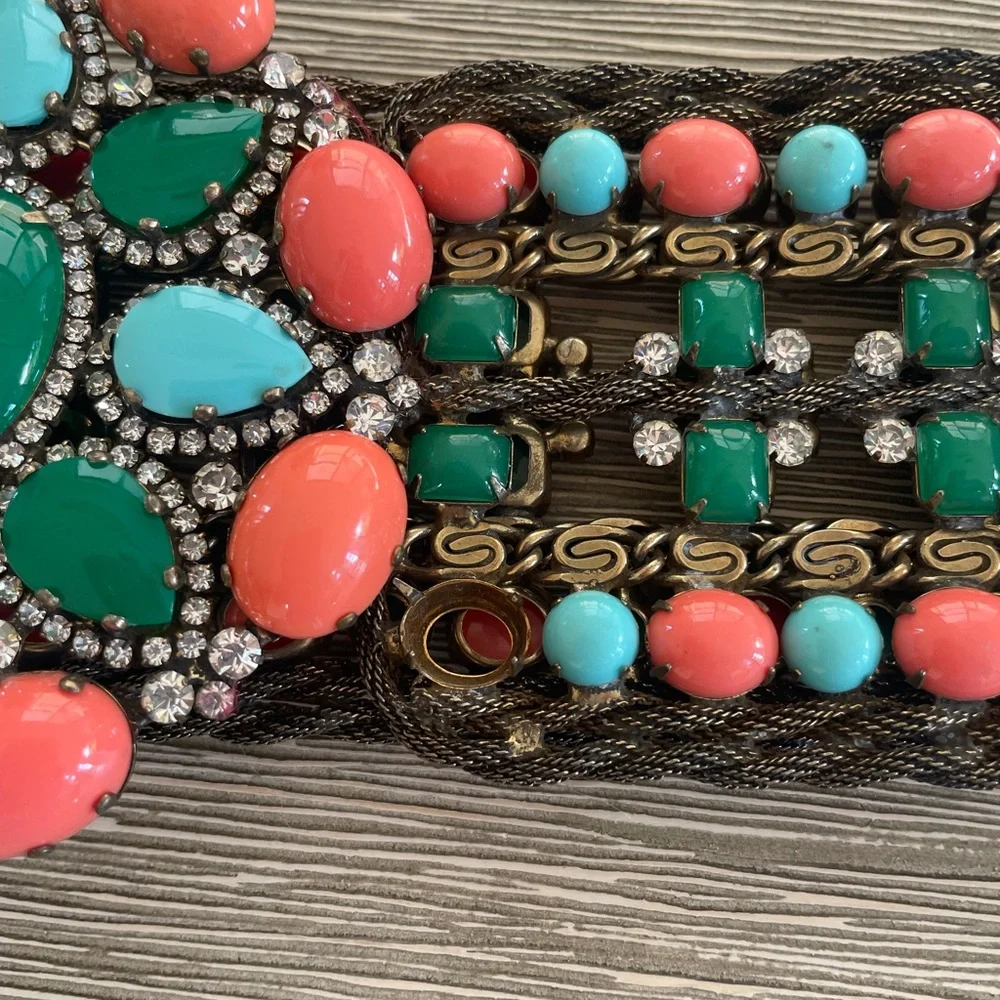 Kenneth Jay Lane Vintage 1960s Bejeweled Belt in need of TLC - Picture 4 of 4